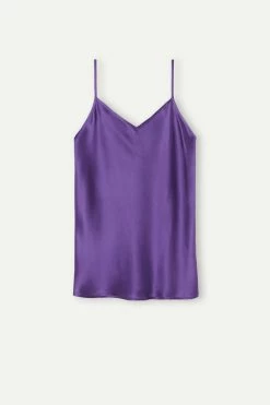 Silk Satin Top With V Neck 12 Silk Satin Top With V Neck -intimissimi shop LT71S4142J F