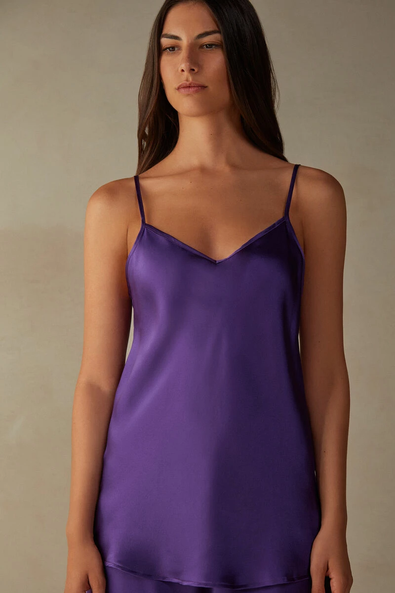 Silk Satin Top With V Neck 3 Silk Satin Top With V Neck