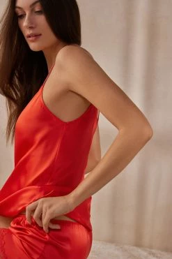 Silk Satin Top With V Neck -intimissimi shop LT71S4219J M