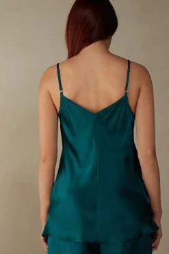 Silk Satin Top With V Neck 11 Silk Satin Top With V Neck -intimissimi shop LT71S44572 BI