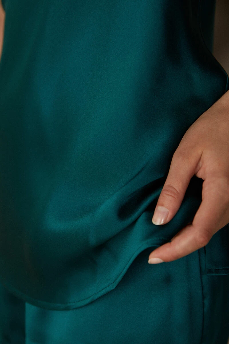 Silk Satin Top With V Neck 5 Silk Satin Top With V Neck - Image 3