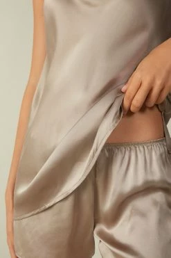 Silk Satin Top With V Neck 12 Silk Satin Top With V Neck -intimissimi shop LT71S4651I DT2W