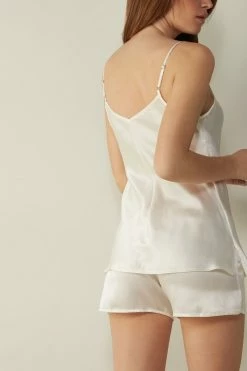 Silk Satin Top With V Neck 13 Silk Satin Top With V Neck -intimissimi shop LT71S4 wear 2127 BI