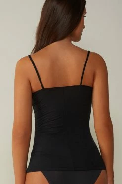 Ultralight Modal And Cashmere Camisole With Lace 13 Ultralight Modal And Cashmere Camisole With Lace -intimissimi shop LTD28Q019 BI