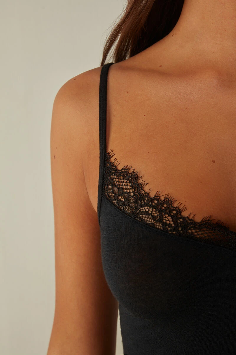 Ultralight Modal And Cashmere Camisole With Lace 5 Ultralight Modal And Cashmere Camisole With Lace - Image 3