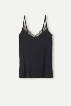 Ultralight Modal And Cashmere Camisole With Lace 14 Ultralight Modal And Cashmere Camisole With Lace -intimissimi shop LTD28Q019 F