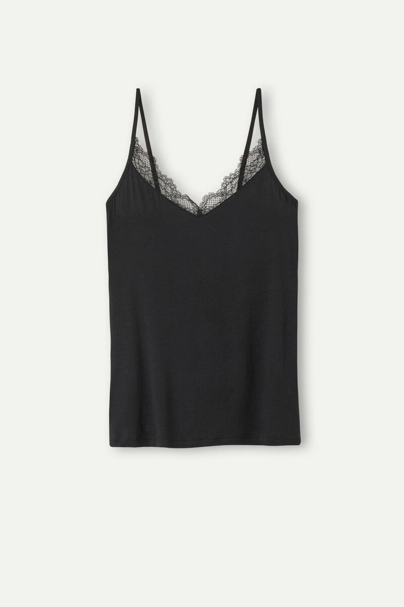 Ultralight Modal And Cashmere Camisole With Lace 8 Ultralight Modal And Cashmere Camisole With Lace - Image 6