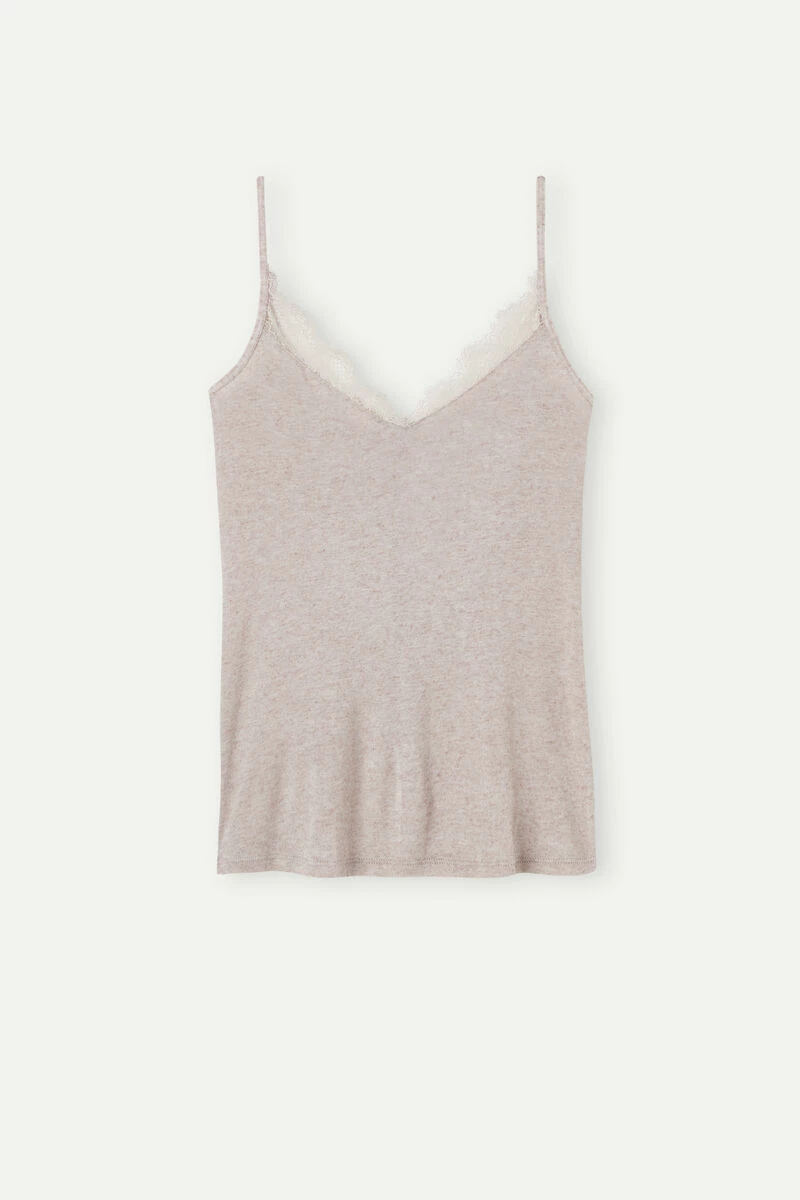 Ultralight Modal And Cashmere Camisole With Lace 7 Ultralight Modal And Cashmere Camisole With Lace - Image 5