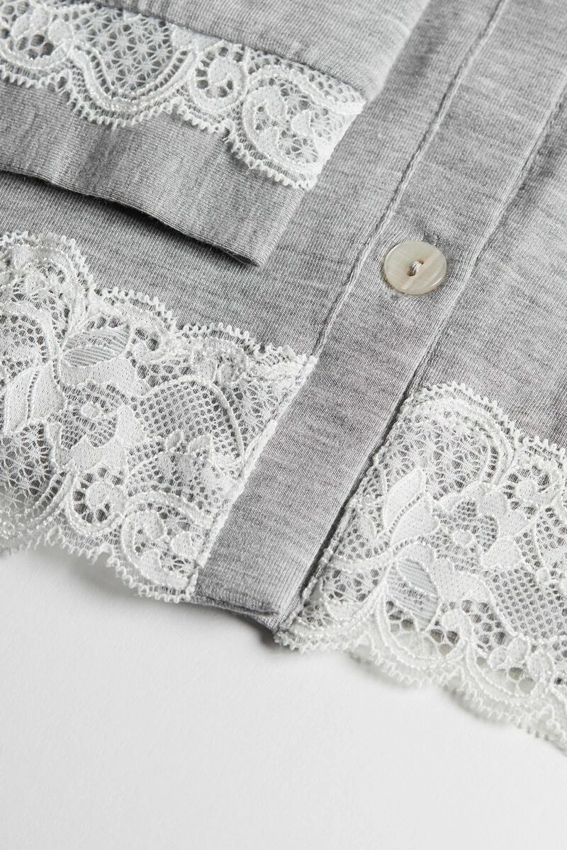 Button-Front Nightdress With Lace Detail 9 Button-Front Nightdress With Lace Detail - Image 7