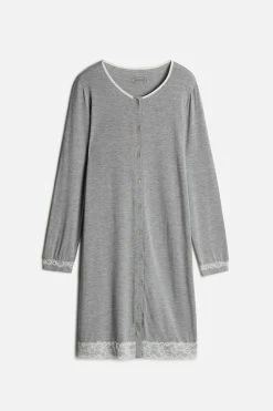 Button-Front Nightdress With Lace Detail 14 Button-Front Nightdress With Lace Detail -intimissimi shop PCN700 031 F