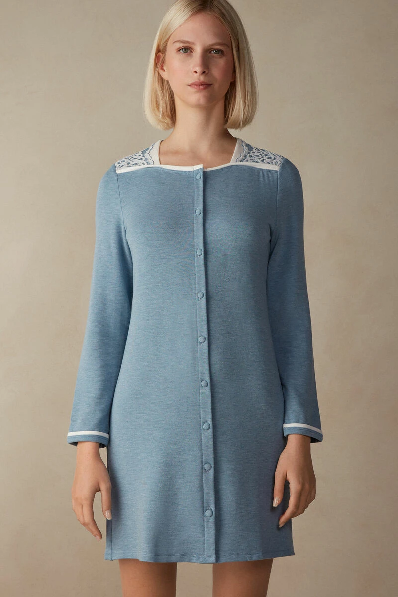 Romantic Bedroom Modal With Wool Button-Down Nightdress 3 Romantic Bedroom Modal With Wool Button-Down Nightdress