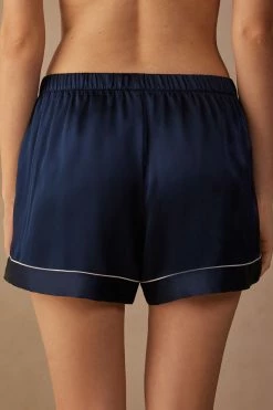 Silk Shorts With Contrasting Trim 11 Silk Shorts With Contrasting Trim -intimissimi shop PD1233A1467 BI