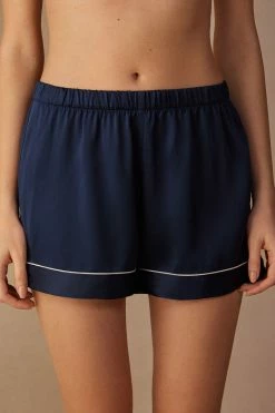 Silk Shorts With Contrasting Trim