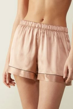 Silk Shorts With Contrasting Trim