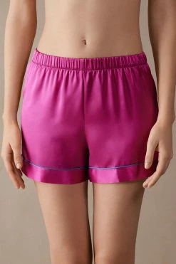 Silk Shorts With Contrasting Trim