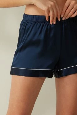 Silk Shorts With Contrasting Trim