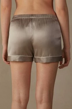 Silk Shorts With Contrasting Trim -intimissimi shop PD1233A651I BI