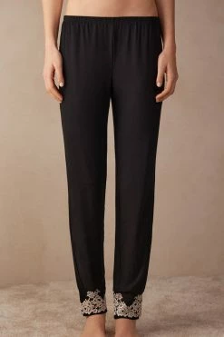 Pretty Flowers Full-Length Modal Trousers With Cuffs