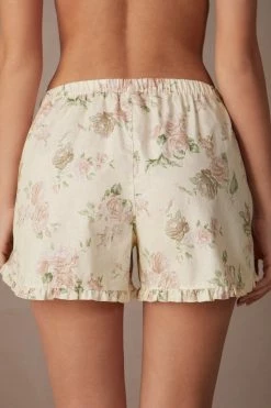 Scent Of Roses Plain-Weave Cotton Shorts 11 Scent Of Roses Plain-Weave Cotton Shorts -intimissimi shop PDC2484205J BI
