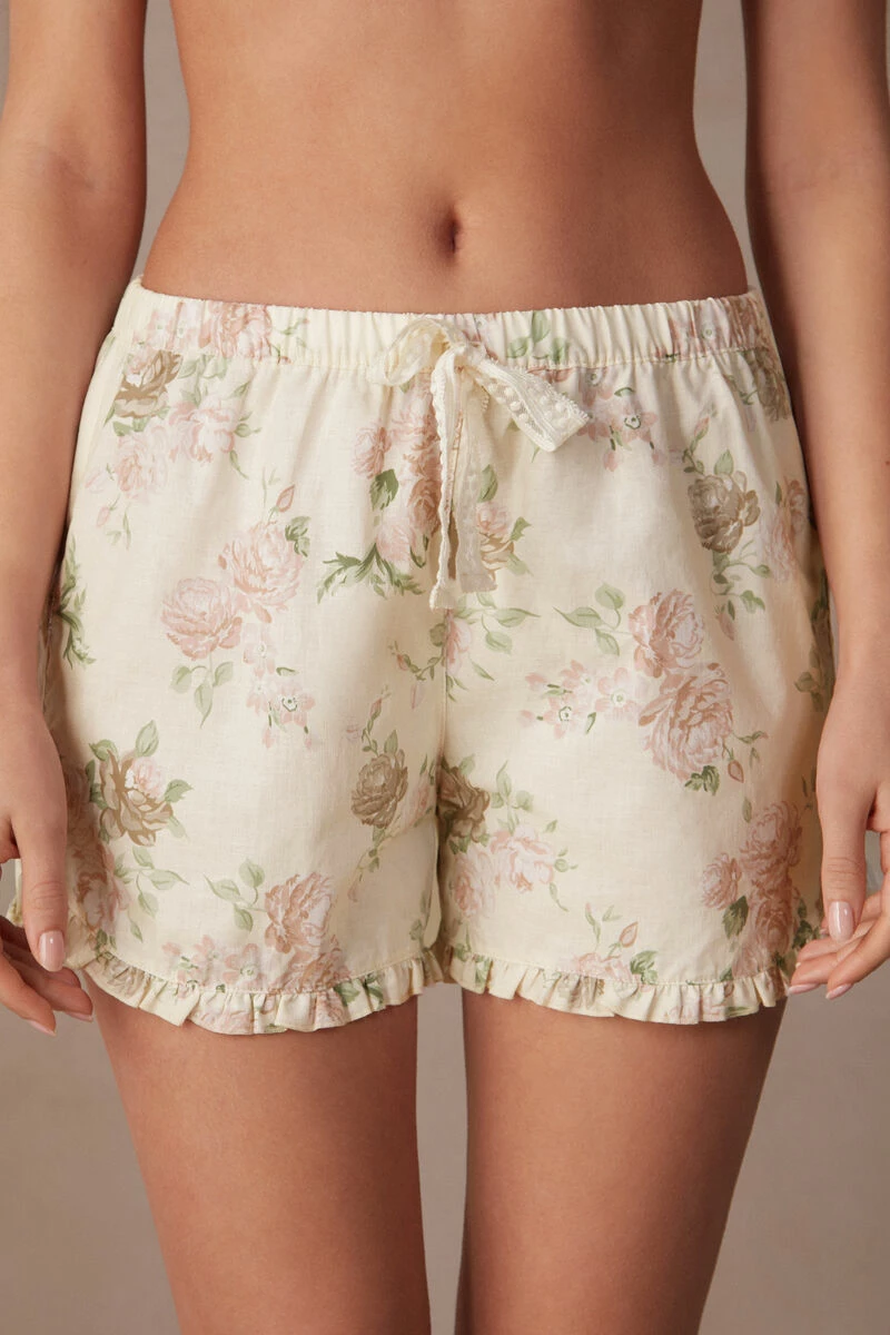 Scent Of Roses Plain-Weave Cotton Shorts 3 Scent Of Roses Plain-Weave Cotton Shorts