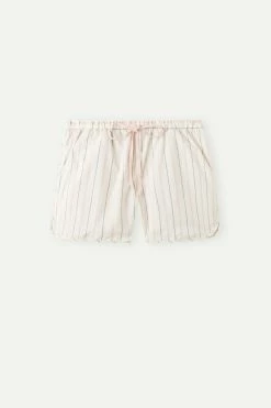 Soft Spring Plain-Weave Cotton Shorts 12 Soft Spring Plain-Weave Cotton Shorts -intimissimi shop PDC909225J F