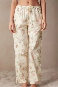 intimissimi shop 8 Scent Of Roses Full-Length Plain-Weave Cotton Trousers