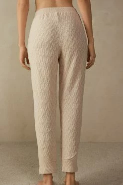Winter Braid Full-Length Trousers With Cuffed Ankles 11 Winter Braid Full-Length Trousers With Cuffed Ankles -intimissimi shop PDL905A2106 BI