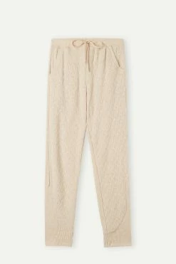 Winter Braid Full-Length Trousers With Cuffed Ankles 12 Winter Braid Full-Length Trousers With Cuffed Ankles -intimissimi shop PDL905A2106 F