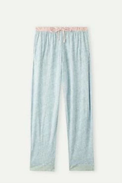 Romantic Cashmere Full-Length Cotton Trousers 12 Romantic Cashmere Full-Length Cotton Trousers -intimissimi shop PDL910226J F