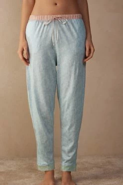 Romantic Cashmere Full-Length Cotton Trousers