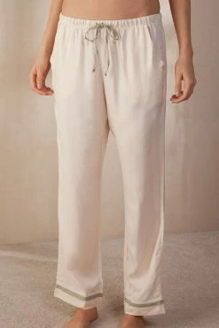 Lost In Fields Full-Length Plain-Weave Modal Trousers