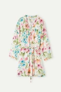 Botanical Lyrics Satin Kimono 12 Botanical Lyrics Satin Kimono -intimissimi shop PVD912228J F
