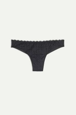 Lace And Microfibre Brazilian Briefs 14 Lace And Microfibre Brazilian Briefs -intimissimi shop SBD96M019 F