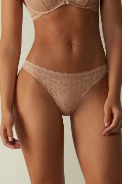 Lace And Microfibre Brazilian Briefs