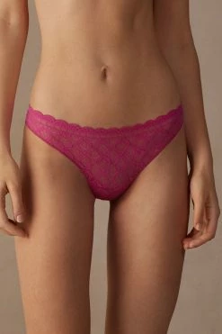 Lace And Microfibre Brazilian Briefs