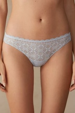 Lace And Microfibre Brazilian Briefs