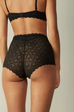 High-Rise Lace French Knickers 13 High-Rise Lace French Knickers -intimissimi shop SCD96P019 BI