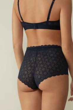High-Rise Lace French Knickers 13 High-Rise Lace French Knickers -intimissimi shop SCD96P1467 BI