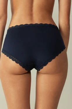 Microfibre And Lace Briefs -intimissimi shop SI96A31467 BI