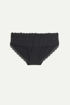 High-Rise Briefs In Lace And Cotton 14 High-Rise Briefs In Lace And Cotton -intimissimi shop SID96A019 F
