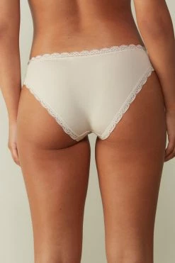 Cotton And Lace Briefs 12 Cotton And Lace Briefs -intimissimi shop SID96C2280 BI